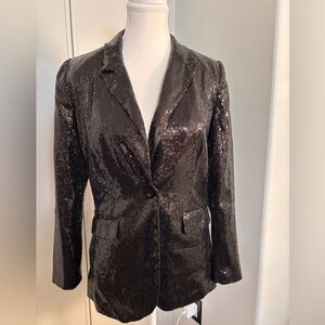 Elegant Linea Domani Black Sequin Blazer